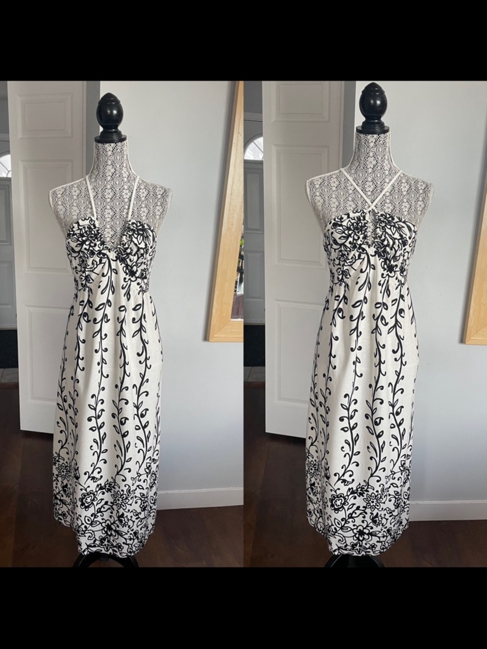 New Large Linen Blend Summer Midi Dress.